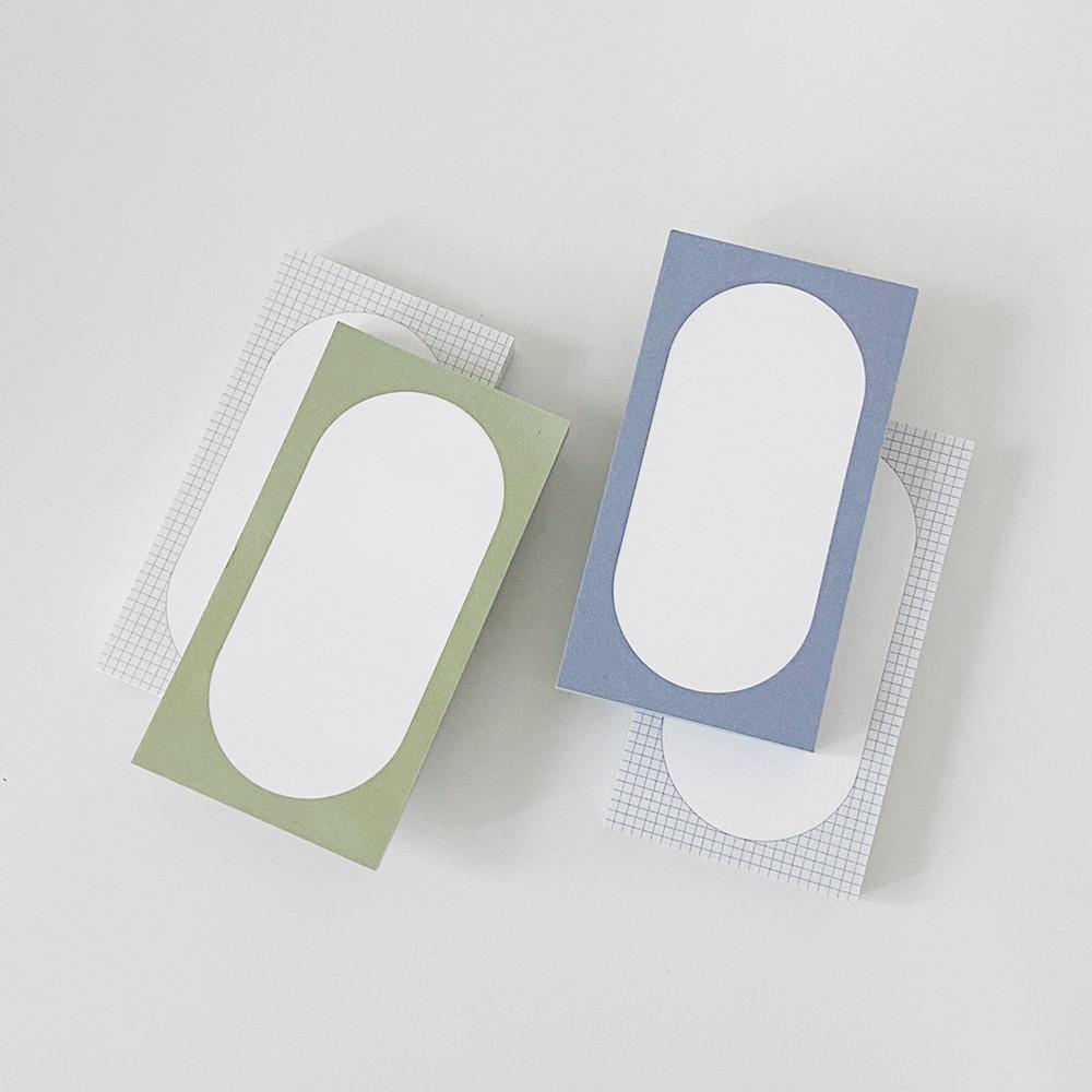 [oval memo pad] 오벌 메모패드 2종 세트