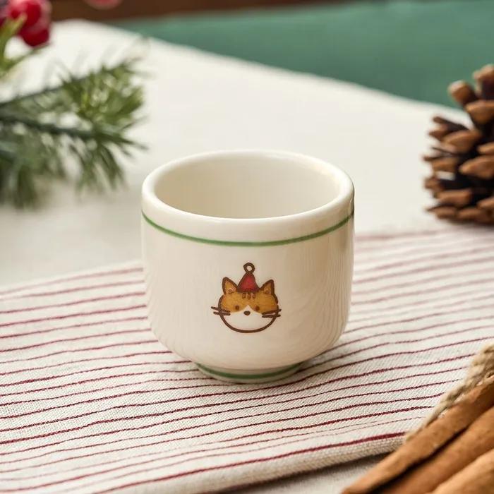 L 크리스마스 귀요미냥 작은잔 65ML 그린림