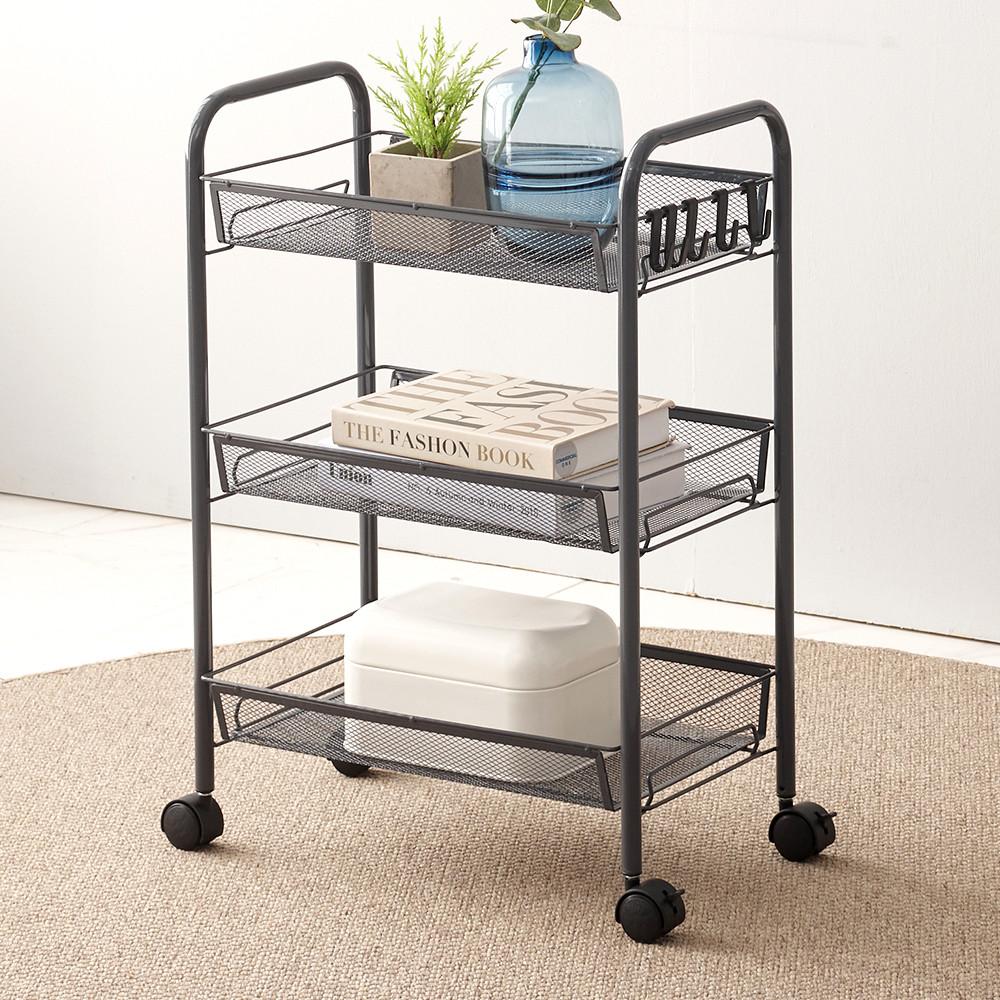 이동식 트롤리 선반 바퀴달린 세탁실수납장 슬림 틈새 선반 이동트레이 3단 4단