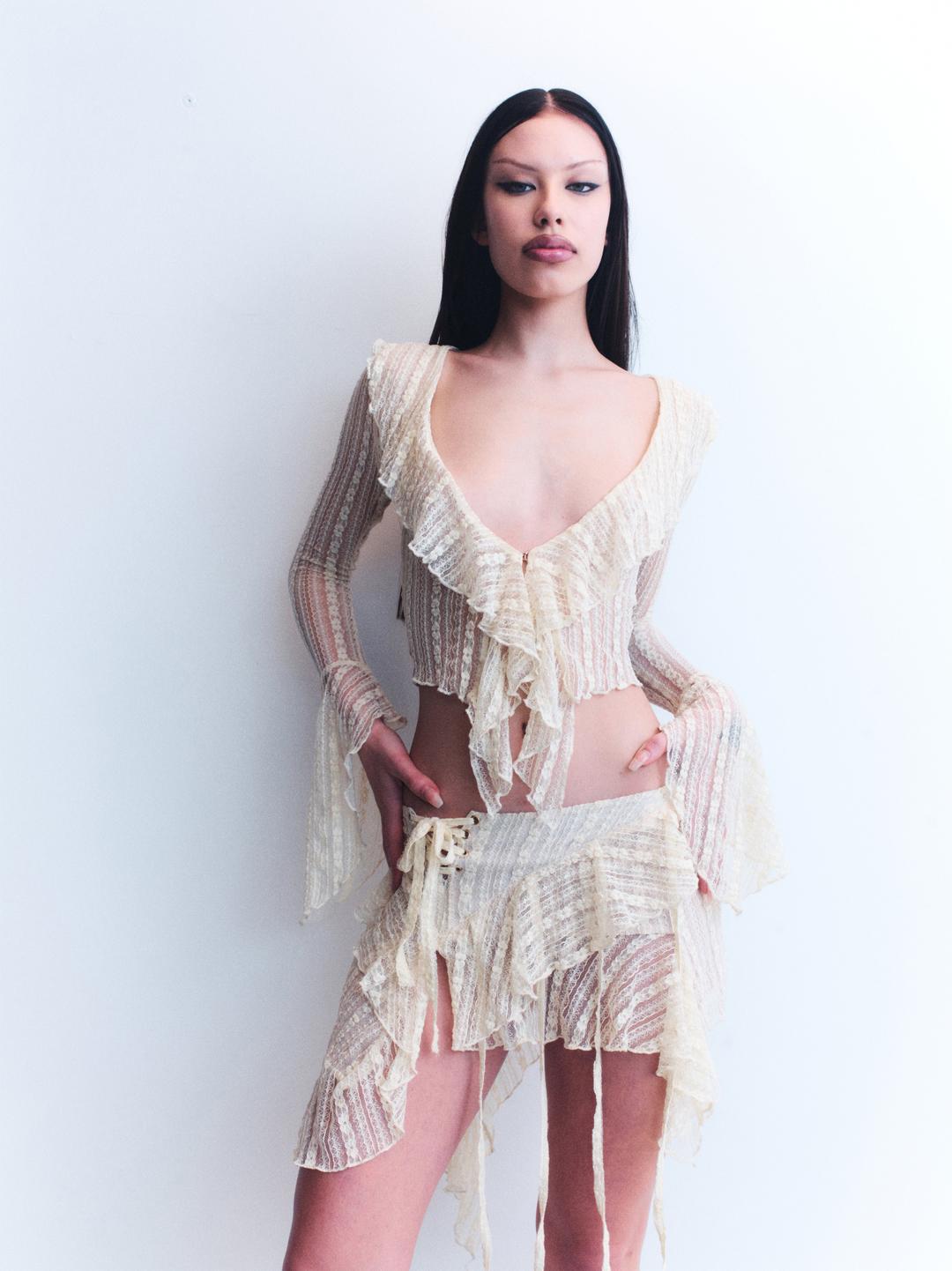 O. BEIGE ZIDA TOP - XS