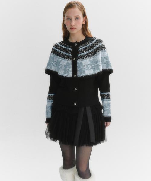 스노우 노르딕 울 블렌드 케이프 가디건(MAFDKC18MBK)