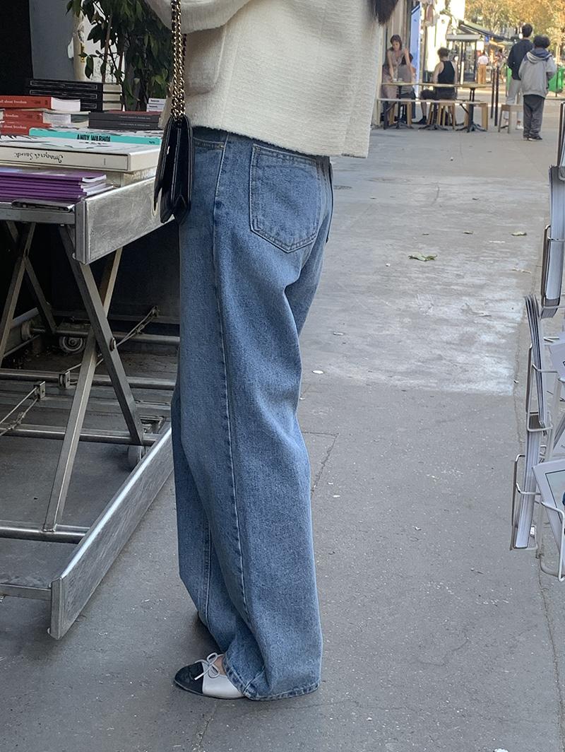 선데이업 [11th] Wide Denim - Middle blue