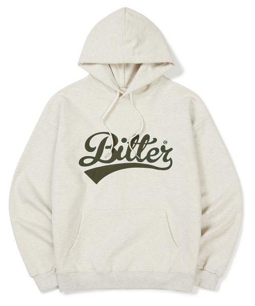 비터 베이스볼 로고 후드 오트밀