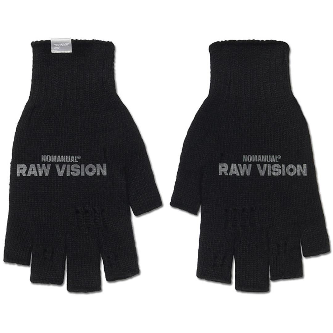 NM WOOL FINGERLESS GLOVES - BLACK
