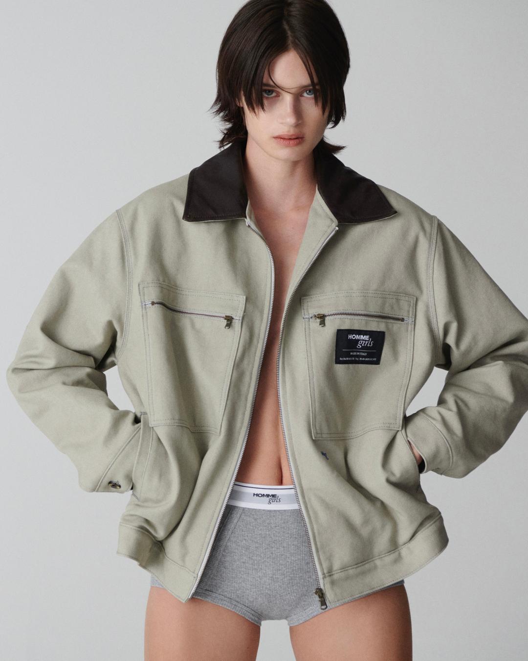 Work Jacket in Grey Canvas - S / Grey Canvas