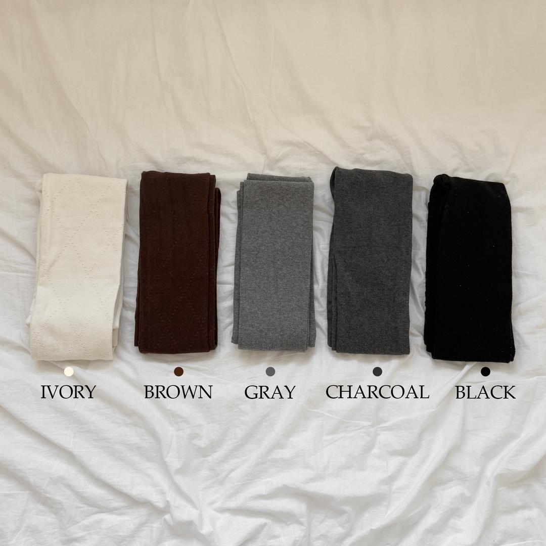 블루씨티 [쫀쫀/착용감굿] 다이아 펀칭 면 타이즈 봄 겨울 레깅스 팬티 스타킹 5color