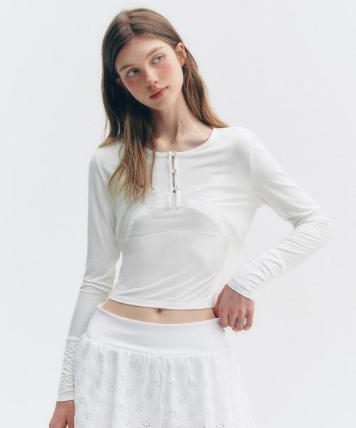 LACE BOLERO CARDIGAN SLEEVELESS SET_TT5S213IV