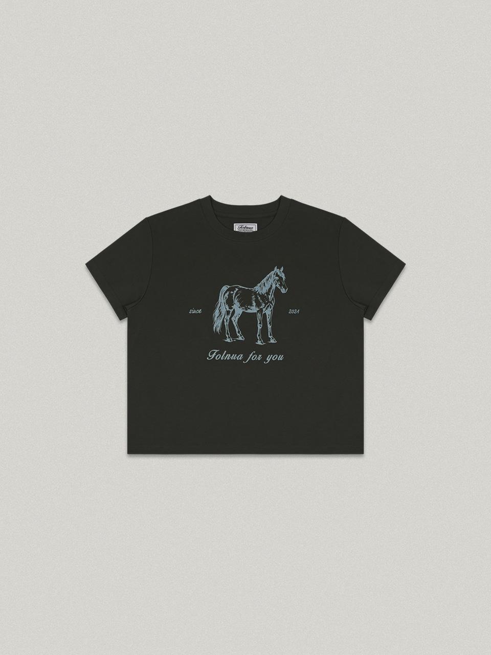 Chico Montar Crop T-shirt - Charcoal치코 몬타 크롭 티셔츠