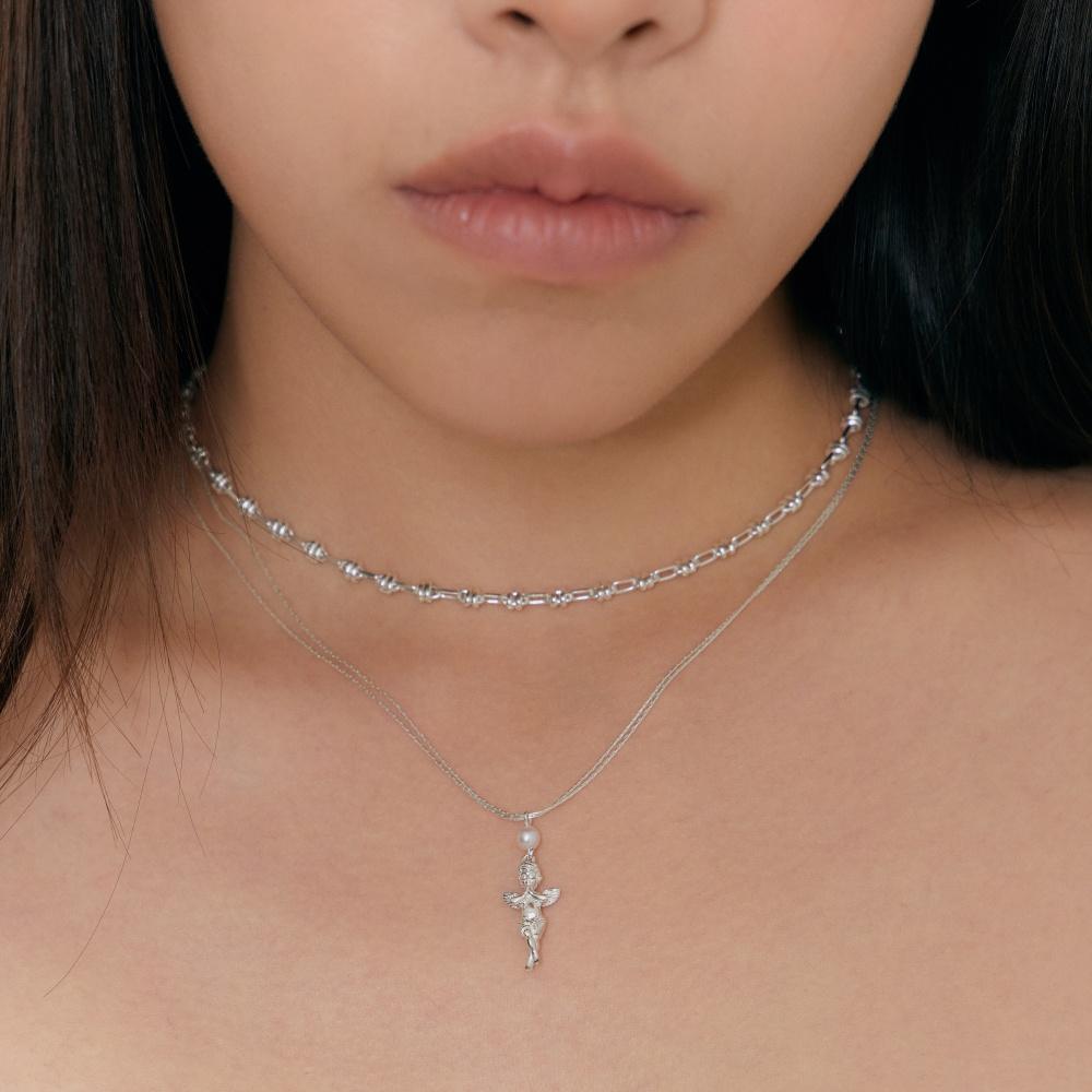 mini pearl cupid necklace
