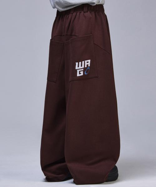 메가 벌룬핏 커브드 배기 트레이닝 팬츠[브라운]