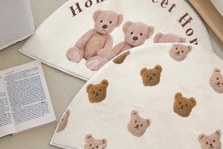 곰돌이 카페트 인테리어 미니러그 거실 욕실 발매트  3 types