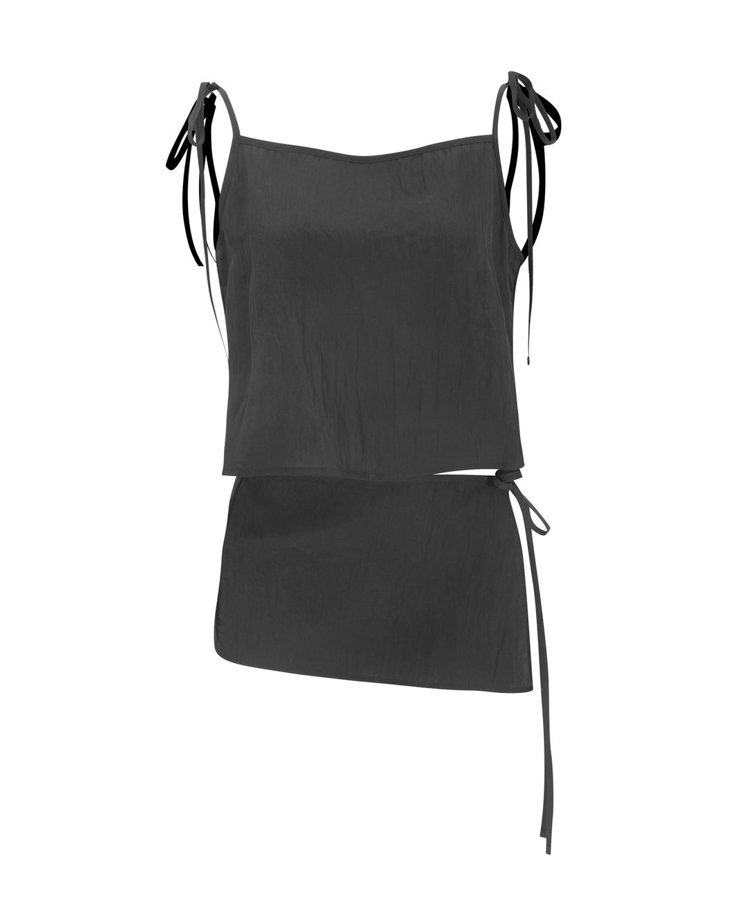 VISCOSE STRING SLEEVELESS [BLACK]