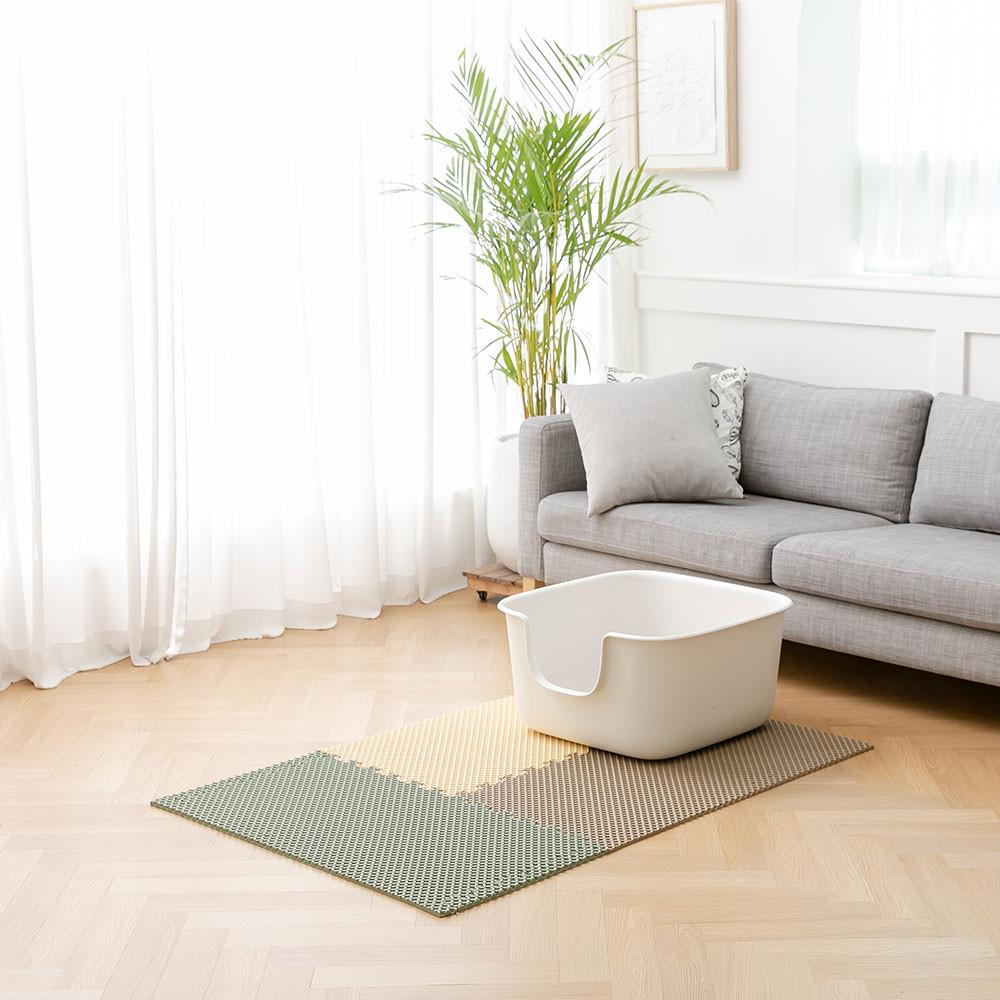 헬시냥이 고양이모래매트 사막화방지 화장실 배변 바닥 발 패드 벌집 쏘옥매트