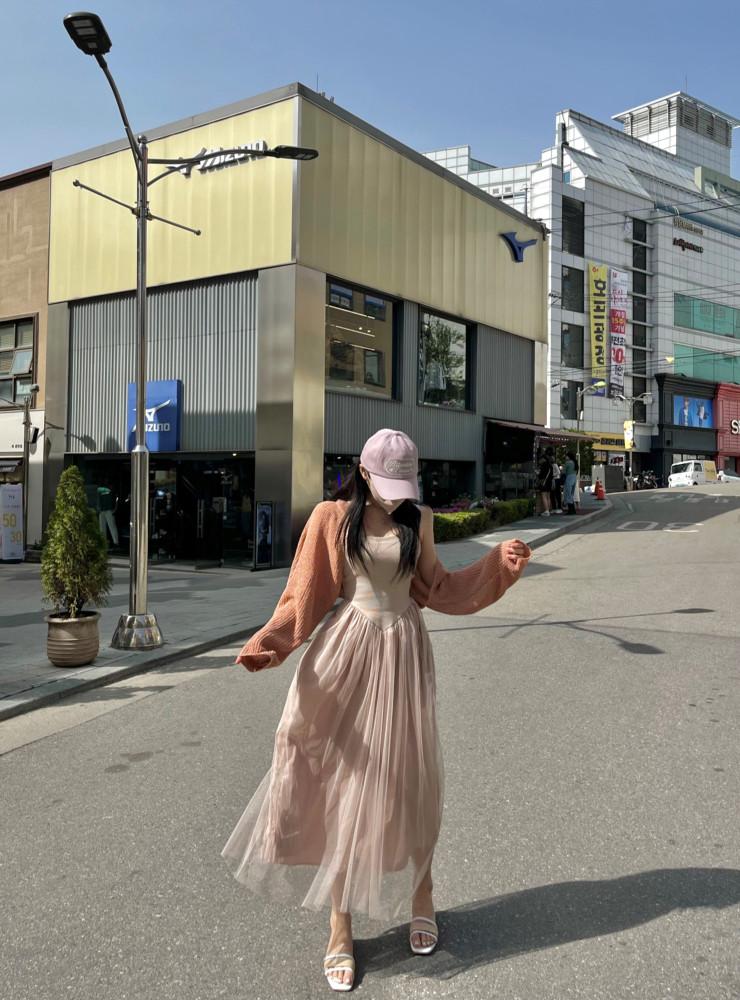 벨라 끈 나시 발레 샤 원피스 (2color)