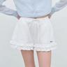RUFFLE POINT COTTON SHORTS_WHITE