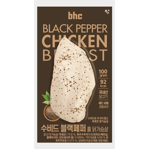 BHC 수비드 블랙페퍼 홀 닭가슴살, 100g, 30개