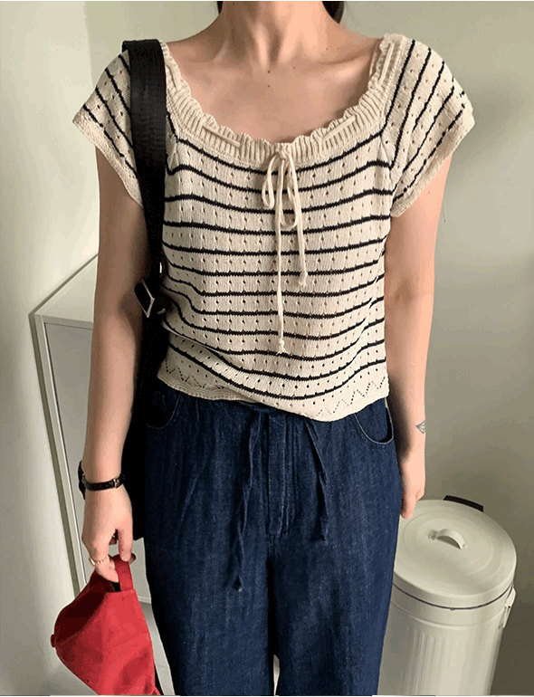 더플럼비 크렘 린넨 반팔니트(2color)