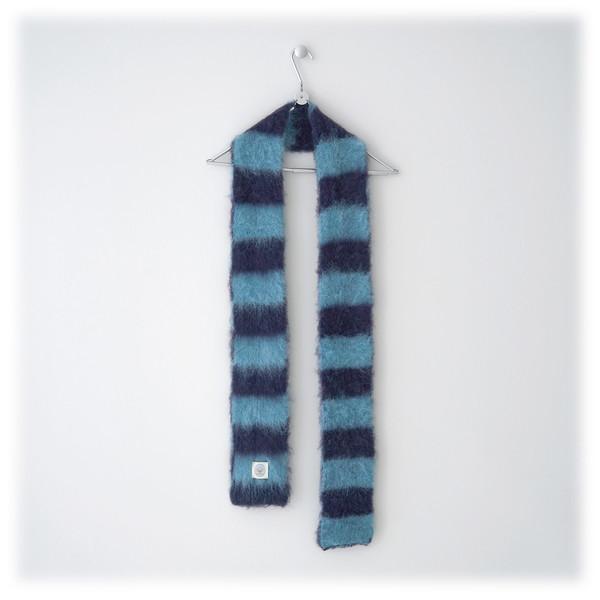 [10/25 출고 예정] HAIRY STRIPE MUFFLER (GREEN BLUE & NAVY)