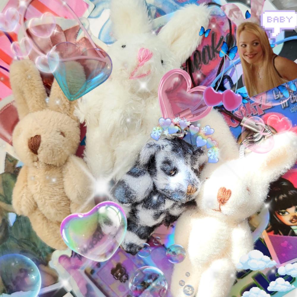 키치 빈티지 토끼 폭신 키링 (4 option)