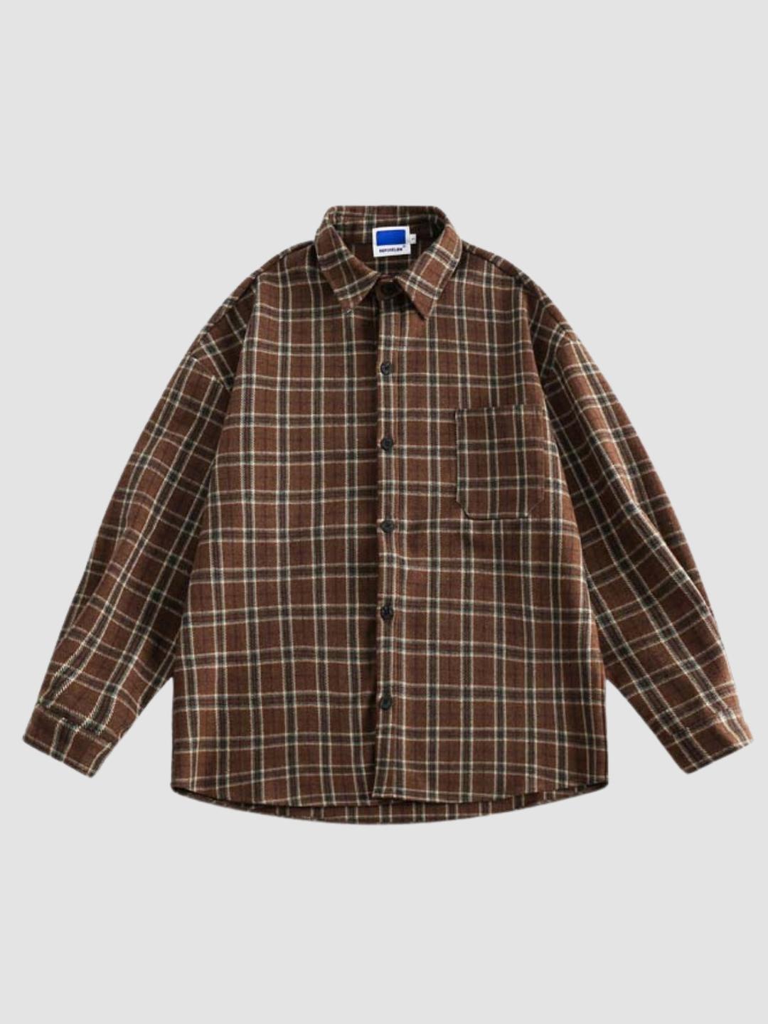 WLS Retro Striped Long Sleeve Lapel Shirt