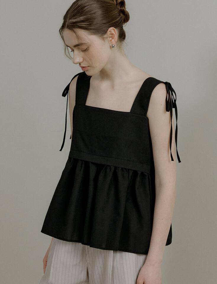 comos 1124 ribbon sleeveless blouse (2color)