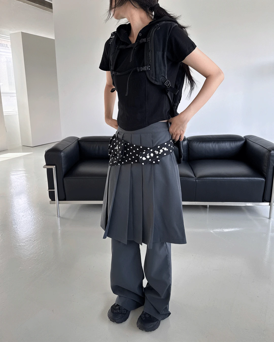 플리츠 스커트 팬츠