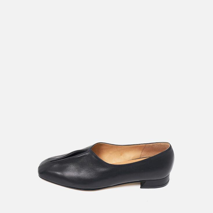 Crack flat shoes_Black