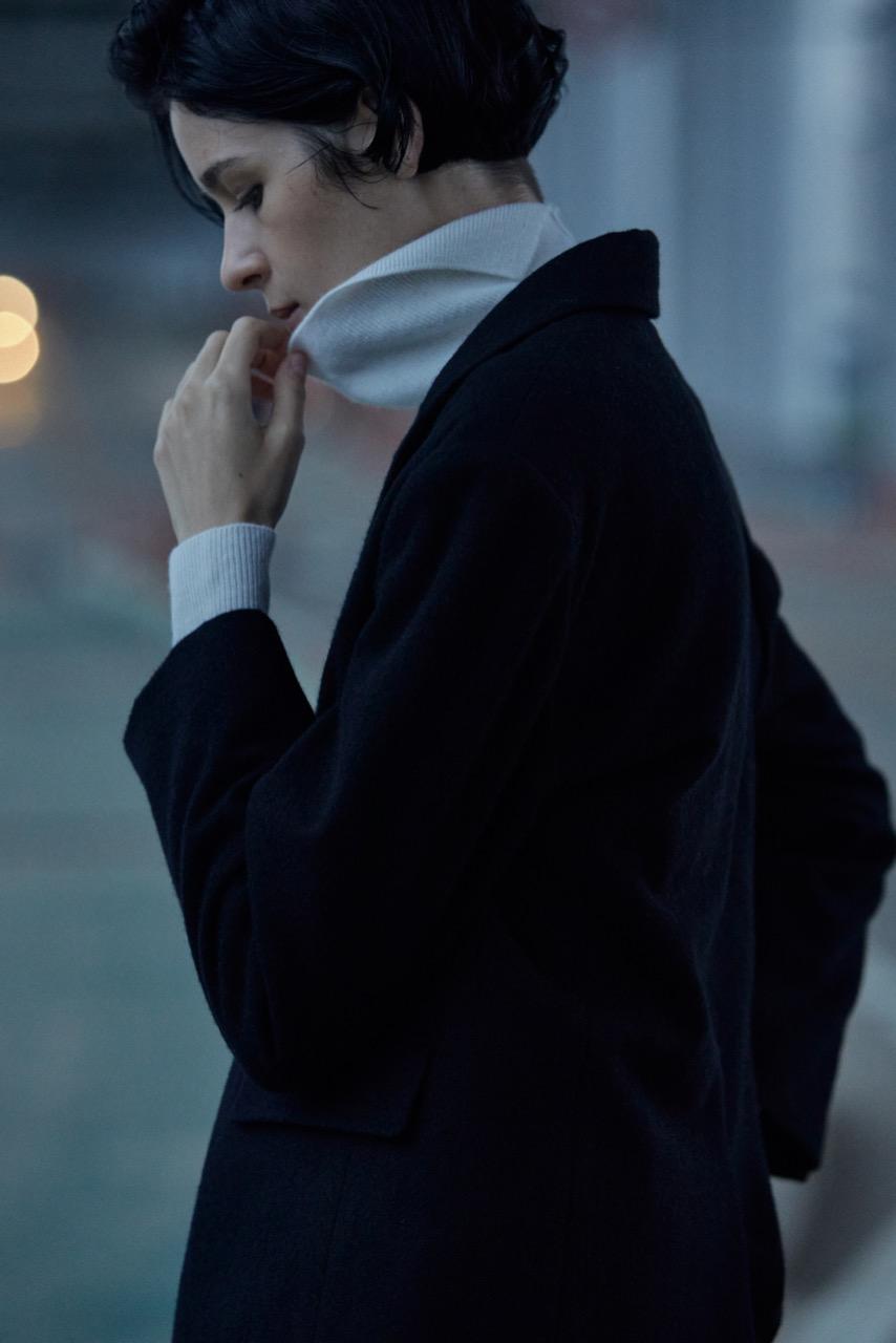 Cashmere Holgament High Neck Knit_Ivory