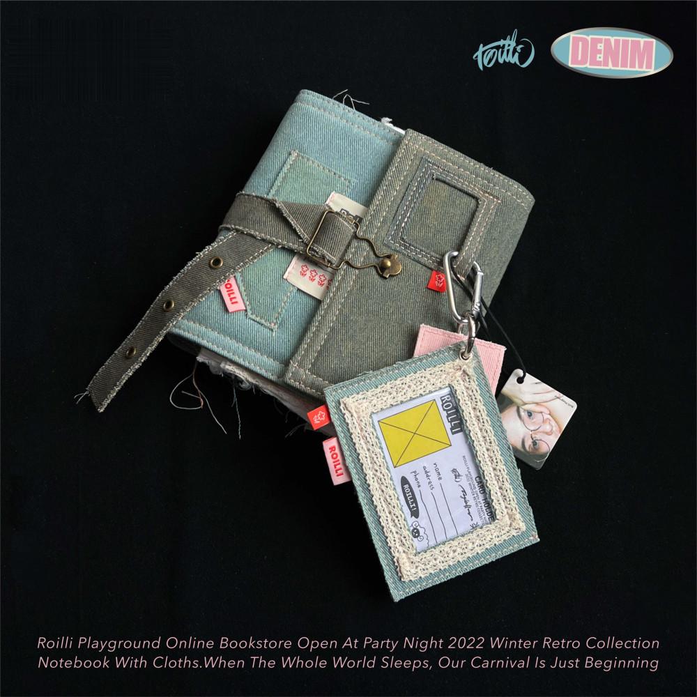 수심 Denim Leaf Diary 데님 다이어리 연청 A7 블루 y2k 바인더 유니크