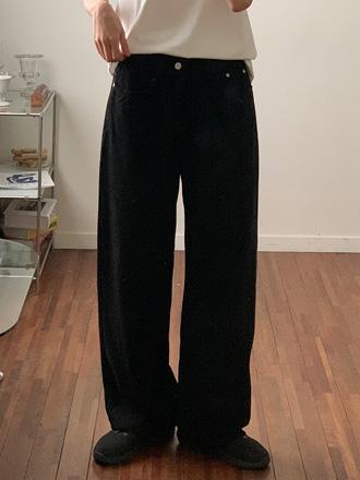 검정 양기모 웜코튼 팬츠