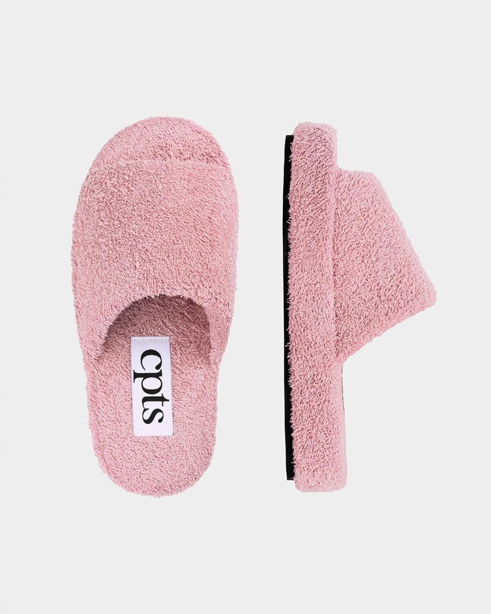 HODGEHOG TOWELING SLIDES_PINK