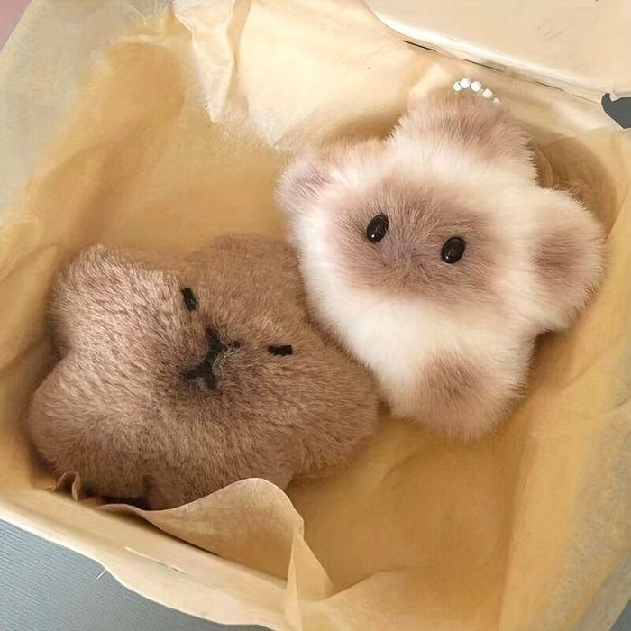 행운 선물 별카피바라 인형 키링 샴냥이 고양이 키링 생일 부적 합격
