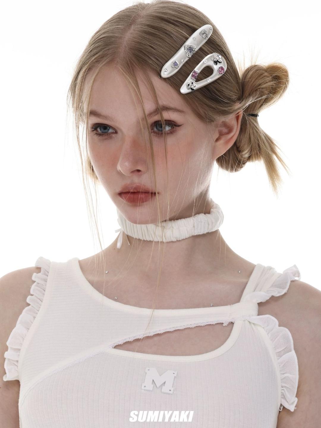 SUMIYAKI 진주 대형 머리핀 리본핀 헤어집게핀 머리집게핀