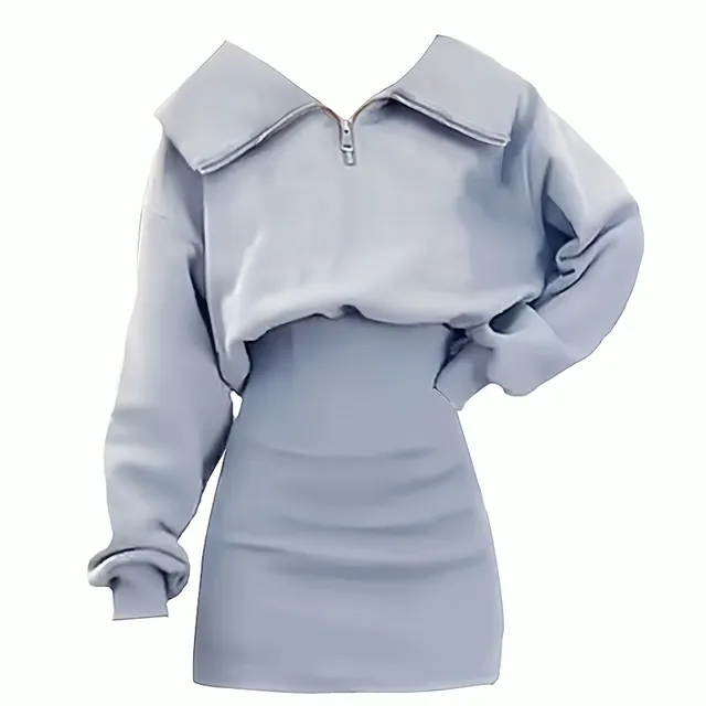 지퍼 맨투맨 미니원피스