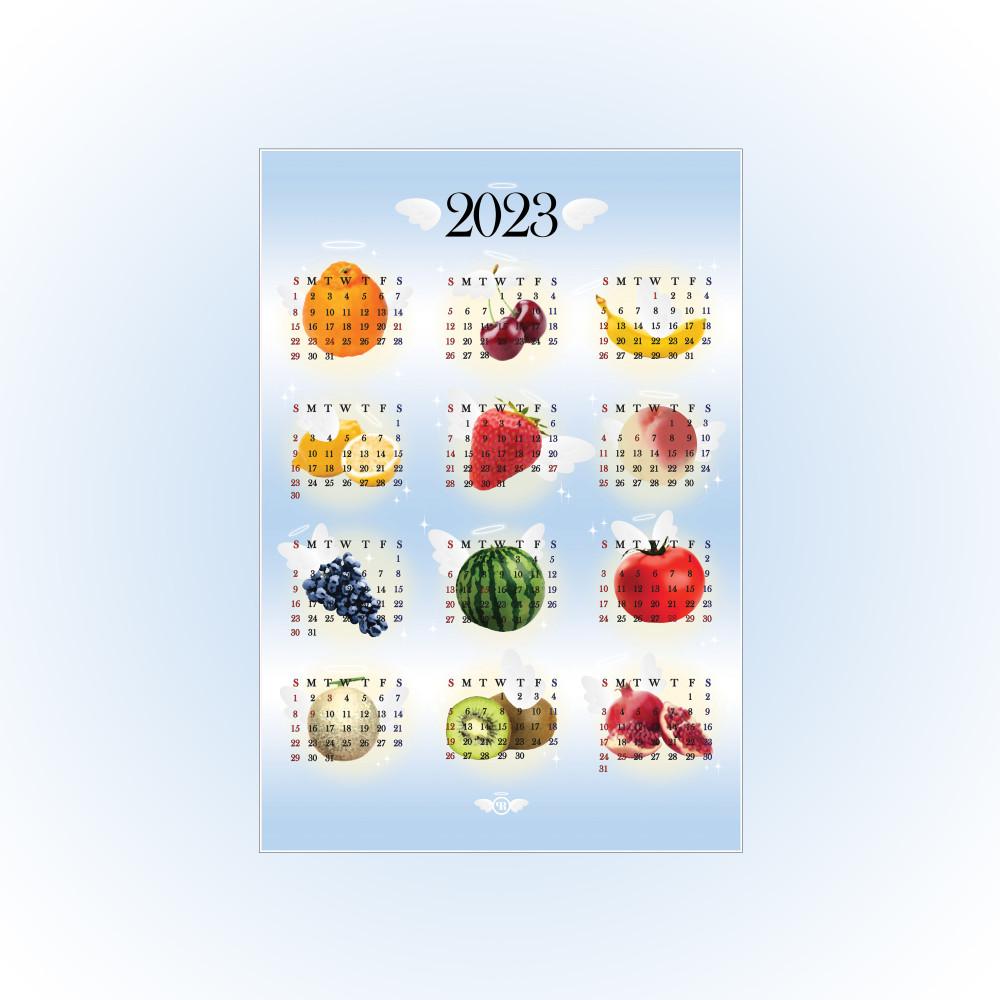 엔젤 푸르츠 과일 2023 달력 포스터 국4절