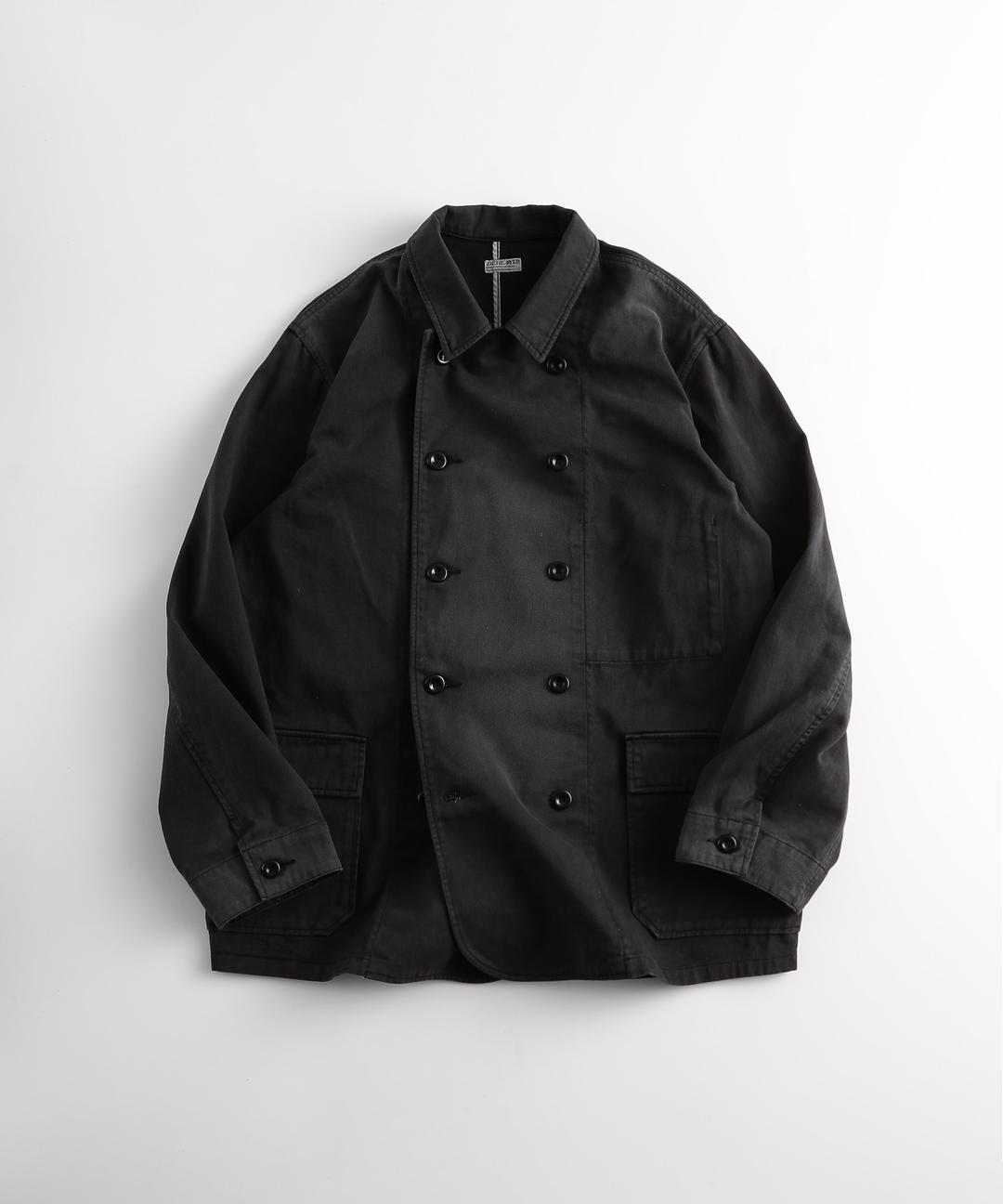 COTTON TWILL FRENCH DB  JACKET "dyed black\"