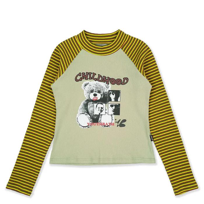 RAGLAN BEAR LONG SLEEVE_LIME
