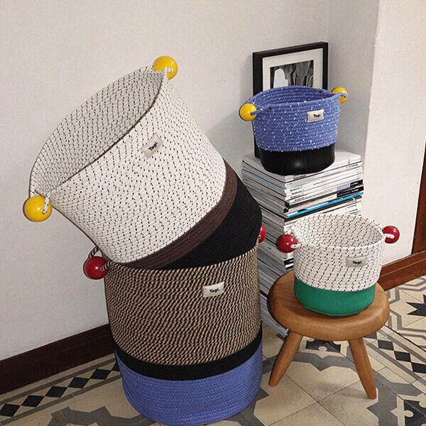 Tagi. 핸드메이드 왕구슬 손잡이 바스켓 4종