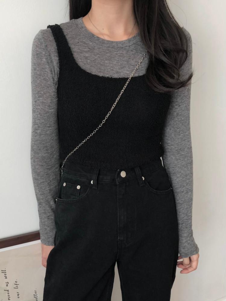 노튼 니트 뷔스티에 부클 울 베스트 (2color) [디셈브]