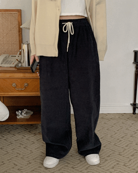 디어 코듀로이 롱 밴딩 팬츠