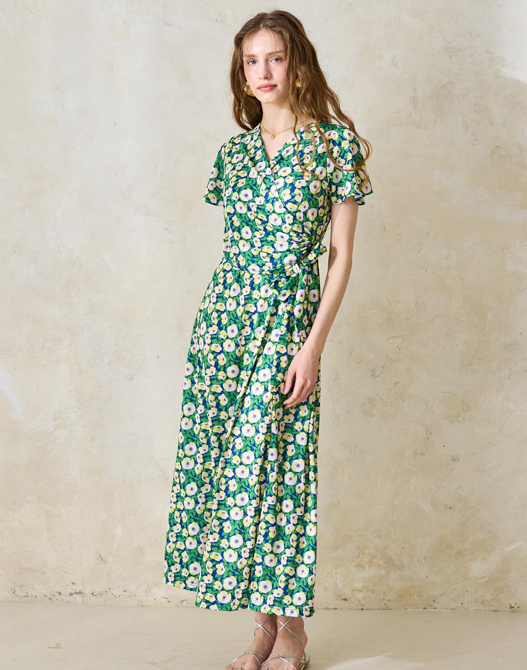 매쉬 쿨 랩 원피스 바람꽃