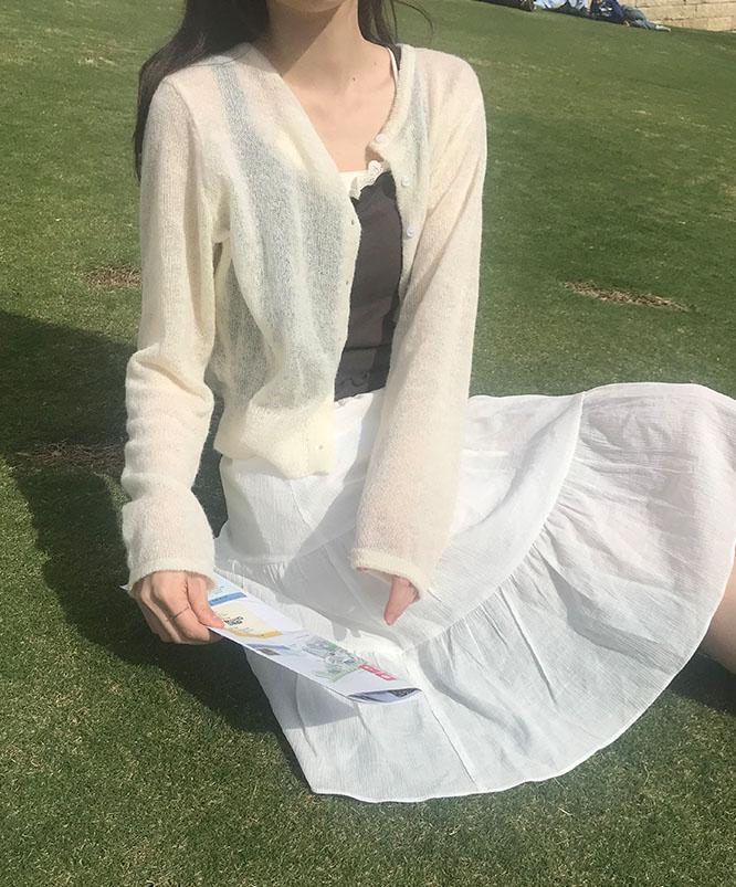 니어웨어 [S/S🌸] 체인지 울 가디건 (6color) 펜던트가디건/팬던트/라운드넥가디건/레이어드/하객룩/데이트룩/출근룩/레이어드가디건/여리핏가디건