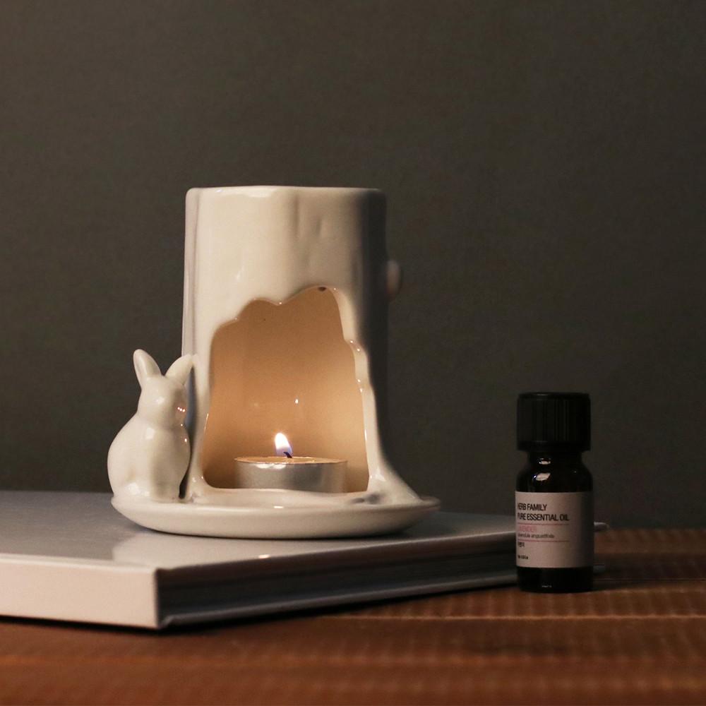 아로니카 토끼 오일버너 에센셜오일+티라이트세트