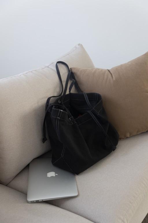 [9/19이후발송] 빈티지 스티치백_black