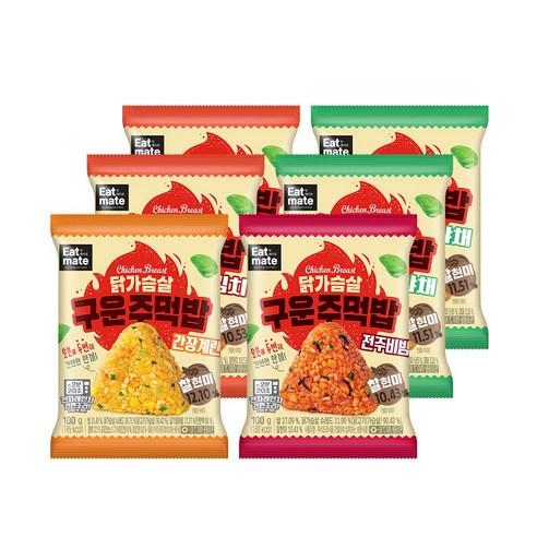 [랭킹닭컴] 잇메이트 닭가슴살 찰현미 구운주먹밥 맛보기, 100g, 6개