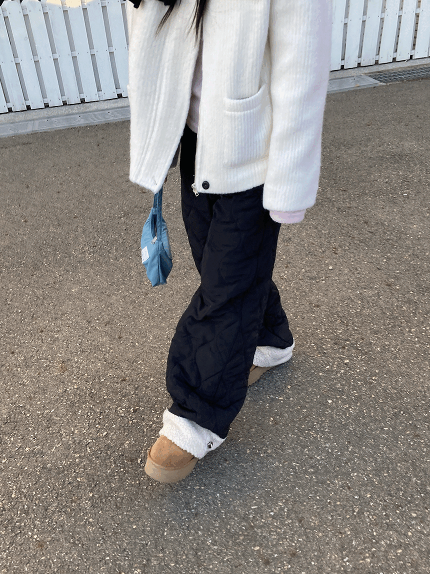 하우유 웜업 시어링 패딩 팬츠 (2c)