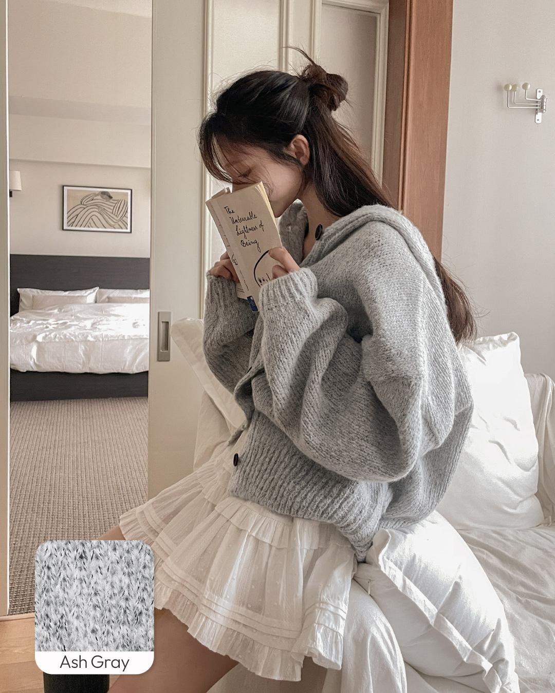 메이빈스 타루 후드 니트 가디건(봄 봄신상 가디건 후드가디건 니트가디건 루즈핏가디건 기본가디건 벚꽃룩 데이트룩 데일리룩 출근룩 청순 꾸안꾸 개강룩)