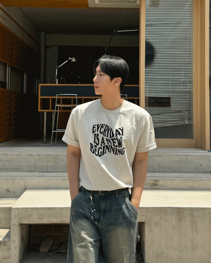 Po 에브리데이 레터링 반팔티(4color)