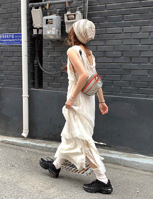 [당일] [only ongo] 비바 시스루 레이어드 원피스