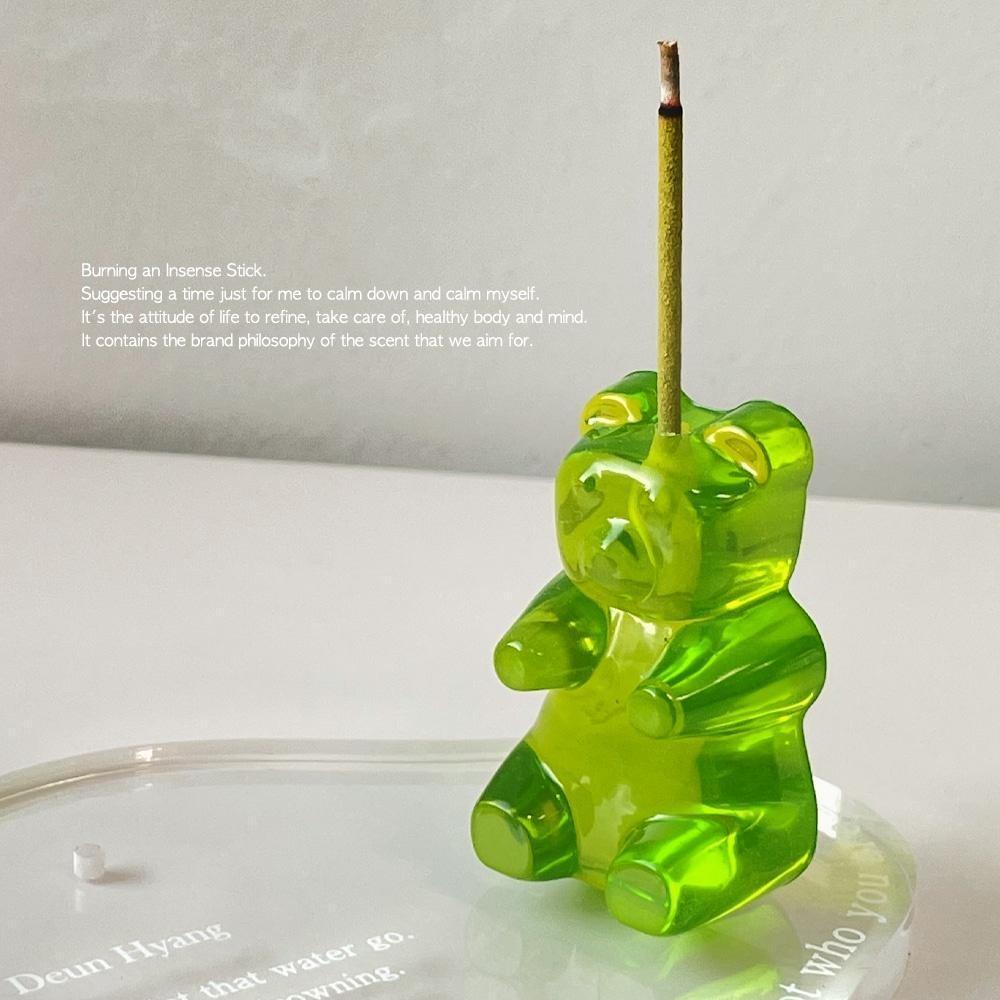 [든향] 젤리베어 인센스 홀더, Jelly bear incense stick holder.